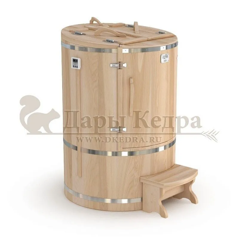 Кедровая бочка (фитобочка) круглая со скосом «Двухрежимная Профессиональная»