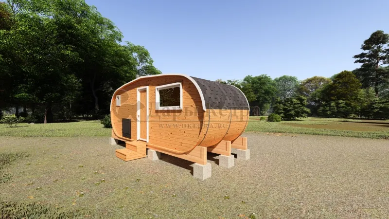 Баня-бочка овальная из кедра 6х2,2 метра