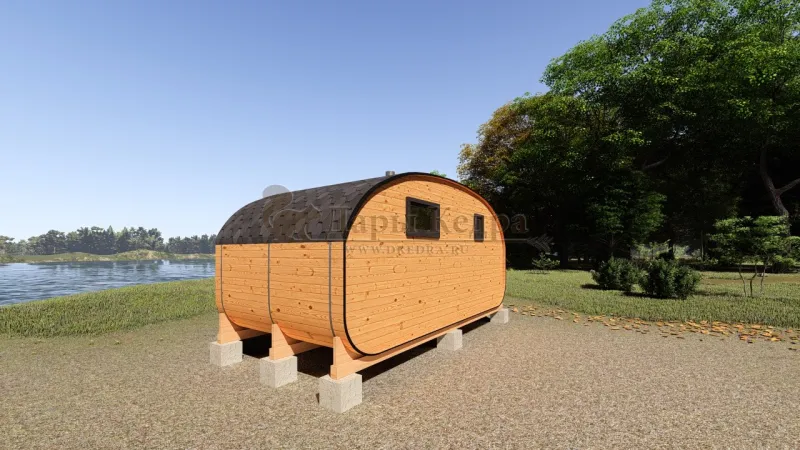 Баня-бочка «Гипоид» из кедра 5х2,2 метра