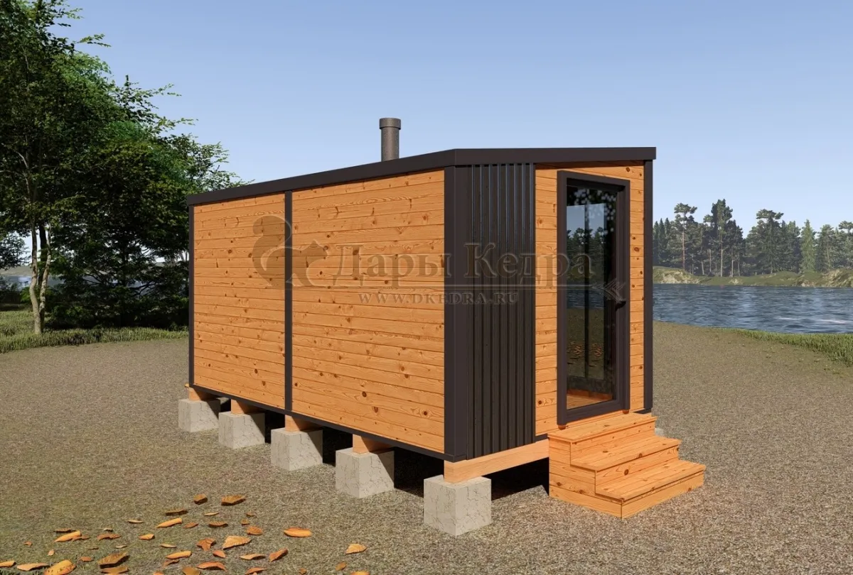 Каркасная баня «Лофт» из кедра 4х2,2 метра