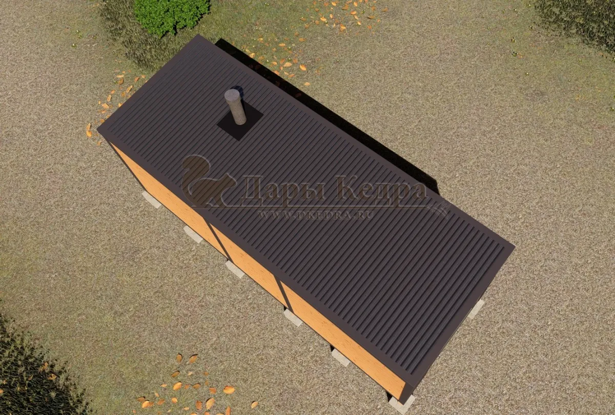 Каркасная баня «Лофт» из кедра 6х2,2 метра (вариант 2)