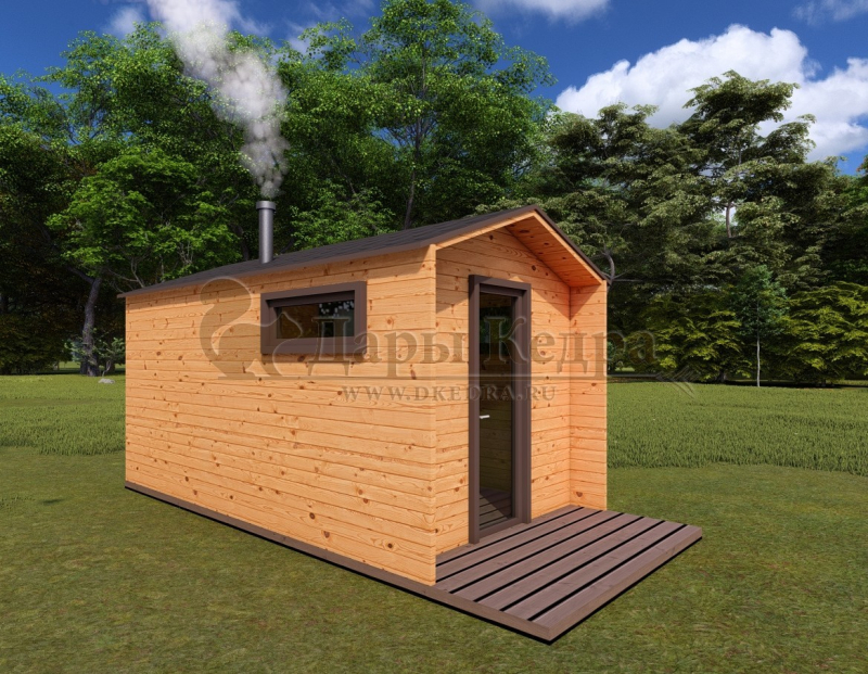 Каркасная баня Барн из кедра 4х2,2 м
